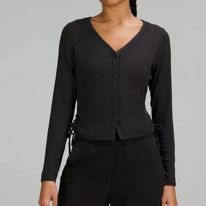 lululemon Side-Cinch Ribbed Cardigan in black 
NEW item in store